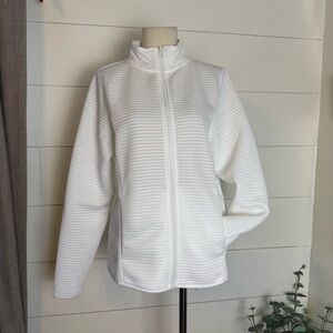 Women’s Lightweight Athletic Workout Zip Up Jacket Medium Ribbed